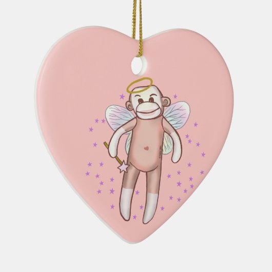Sock Monkey Angel Ornament (Rechts)