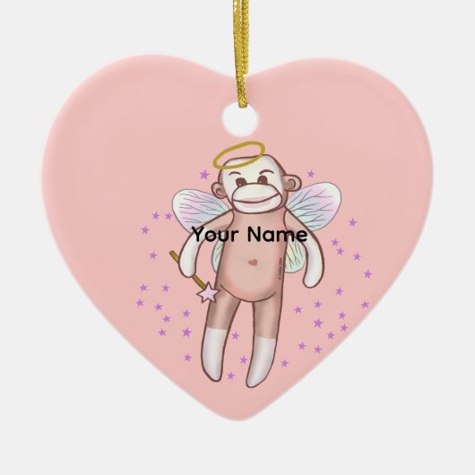 Sock Monkey Angel Ornament (Voorkant)