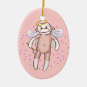 Sock Monkey Angel Oval Ornament (Voorkant)