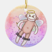 Sock Monkey Angel Oval Ornament (Voorkant)