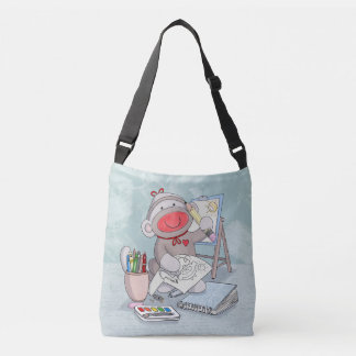 Sock Monkey Artist Crossbody Tas