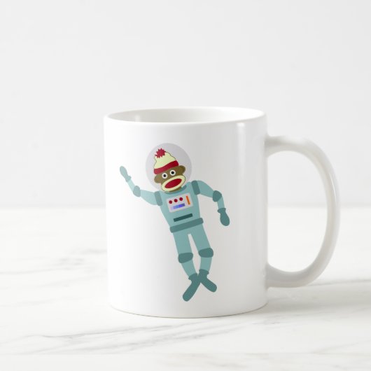 Sock Monkey Astronaut Koffiemok (Rechts)
