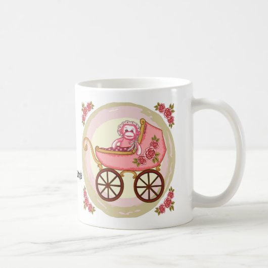 Sock Monkey Baby Girl Buggy Koffiemok (Rechts)