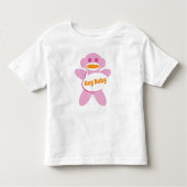 Sock Monkey Baby Shirt Roze Personaliseren (Voorkant)