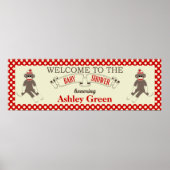 Sock Monkey Baby shower Banner personaliseren Poster (Voorkant)
