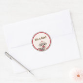 SOCK MONKEY Baby shower blank Ronde jongen #5 Ronde Sticker (Envelop)