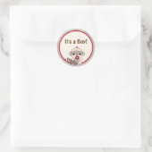 SOCK MONKEY Baby shower blank Ronde jongen #5 Sticker (Tas)