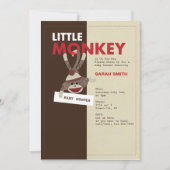 Sock Monkey Baby shower nodigt uit Kaart (Voorkant)