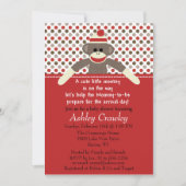 Sock Monkey Baby shower uitnodigen - aanpassen Kaart (Voorkant)