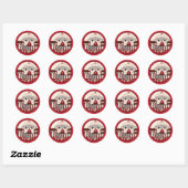 SOCK MONKEY Baby shower Wieg Seal Ronde Jongen Ronde Sticker (Vel)