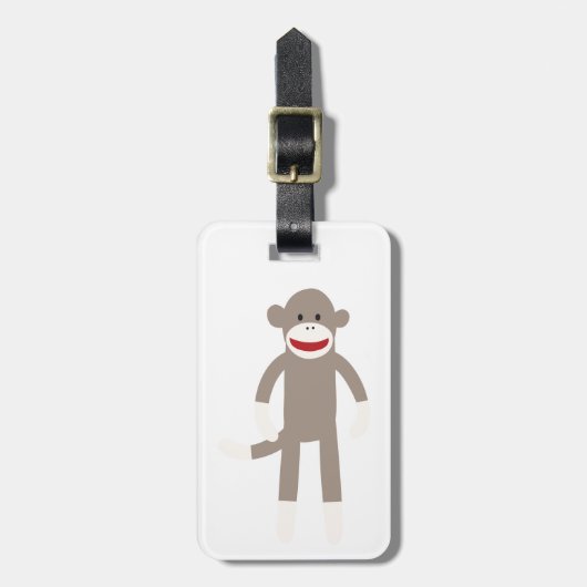 Sock Monkey Bagagelabel (Voorkant verticaal)