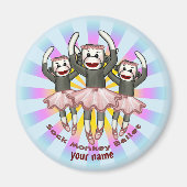 Sock Monkey Ballet Magneet (Voorkant)