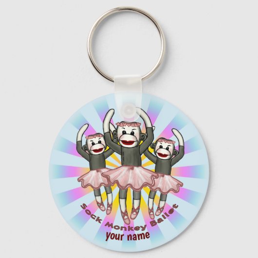 Sock Monkey Ballet Sleutelhanger (Voorkant)