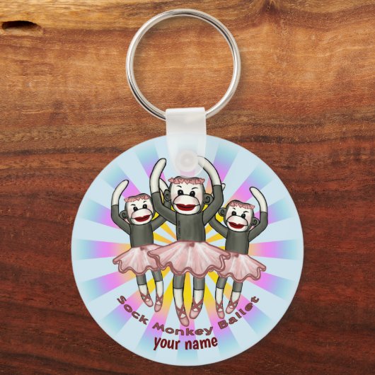 Sock Monkey Ballet Sleutelhanger (Voorkant)