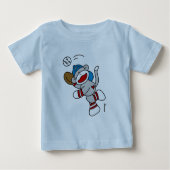 Sock Monkey Baseball Catching Ball Tshirts (Voorkant)