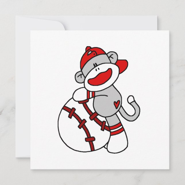 Sock Monkey Baseball T-shirts en cadeautjes (Voorkant)