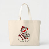 Sock Monkey Baseball T-shirts en cadeautjes Grote Tote Bag (Voorkant)