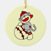 Sock Monkey Baseball T-shirts en cadeautjes Keramisch Ornament (Voorkant)