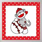Sock Monkey Baseball T-shirts en cadeautjes Poster (Voorkant)