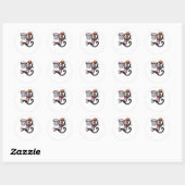 Sock Monkey Basketball Hoop Ronde Sticker (Vel)