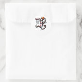 Sock Monkey Basketball Hoop Ronde Sticker (Tas)