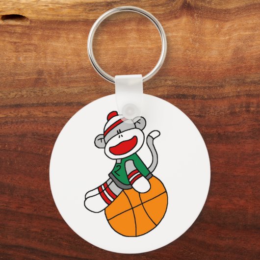 Sock Monkey Basketball Sleutelhanger (Voorkant)