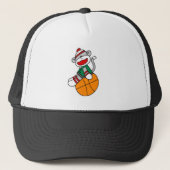 SOCK MONKEY BASKETBALL TRUCKER PET (Voorkant)