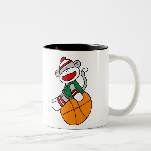 SOCK MONKEY BASKETBALL TWEEKLEURIGE KOFFIEMOK (Rechts)