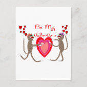 Sock Monkey "Be My Valentijn" Schattigee geschenke Feestdagenkaart (Voorkant)