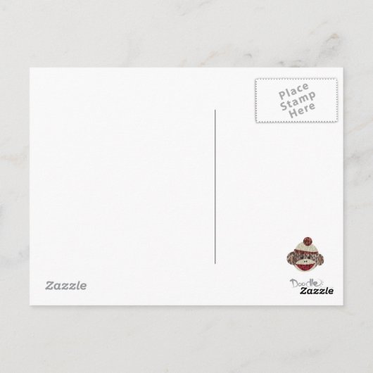 Sock Monkey Bedankt postkaart (Achterkant)