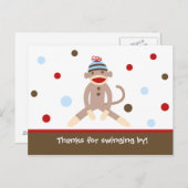 Sock Monkey Bedankt Uw opmerking Kaart Briefkaarte (Voorkant / Achterkant)