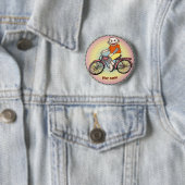 Sock Monkey Bicycle Ronde Button 5,7 Cm (In situ)