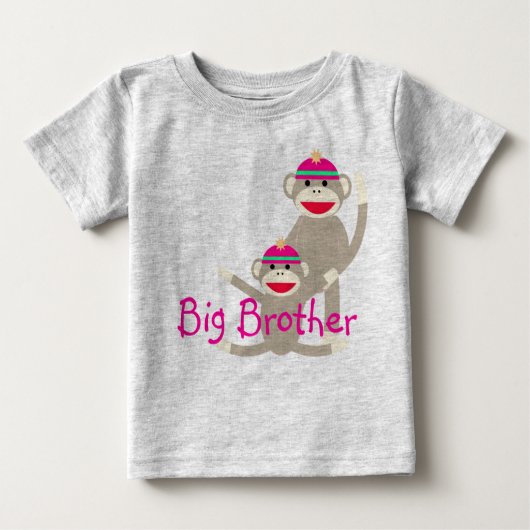 Sock monkey Big Brother baby T-Shirt - AMZ (Voorkant)