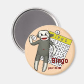 Sock Monkey Bingo Magneet (Voorkant / Achterkant)