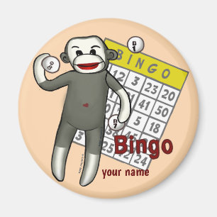 Sock Monkey Bingo Magneet