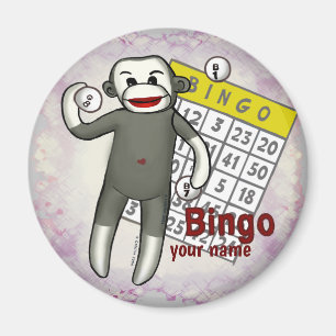Sock Monkey Bingo Magneet
