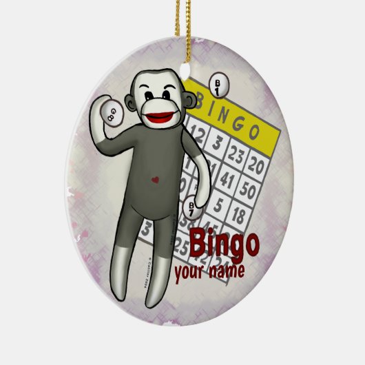 Sock Monkey Bingo ornament (Rechts)
