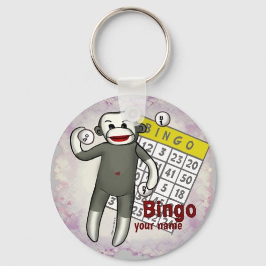 Sock Monkey Bingo sleutelhanger (Voorkant)