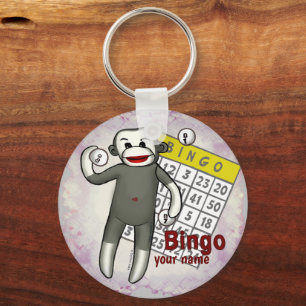 Sock Monkey Bingo sleutelhanger