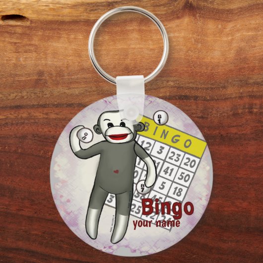 Sock Monkey Bingo sleutelhanger (Voorkant)