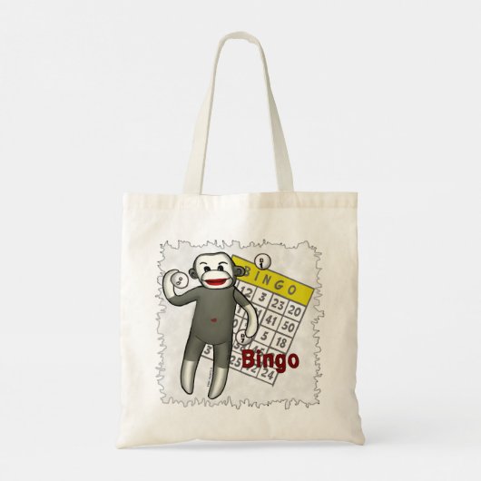 Sock Monkey Bingo Tote Bag (Achterkant)