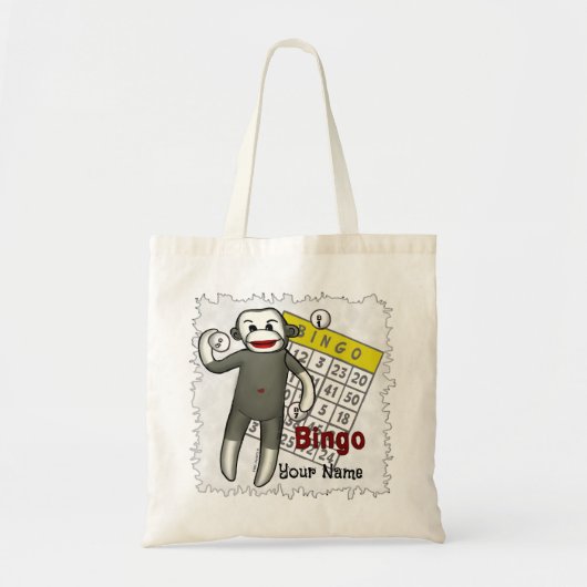 Sock Monkey Bingo Tote Bag (Voorkant)