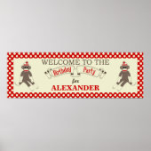 Sock Monkey Birthday partijbanner personaliseren Poster (Voorkant)