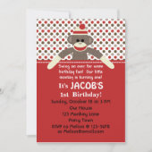 Sock Monkey Birthday Party uitnodiging - aanpassen (Voorkant)