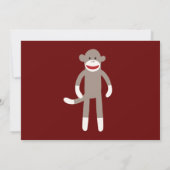 Sock Monkey Birthday Party-uitnodigingen Kaart (Achterkant)