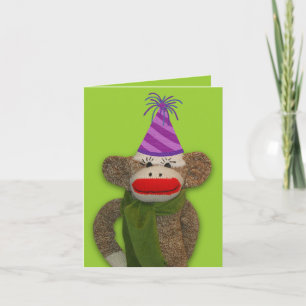 Sock Monkey Birthday Pet Kaart