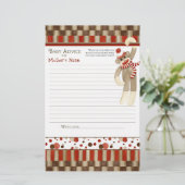 Sock Monkey, Boy Baby shower Advice (Staand voorkant)
