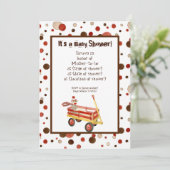 Sock Monkey, Boy Baby shower Invitation Kaart (Staand voorkant)