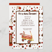 Sock Monkey, Boy Baby shower Invitation Kaart (Voorkant / Achterkant)