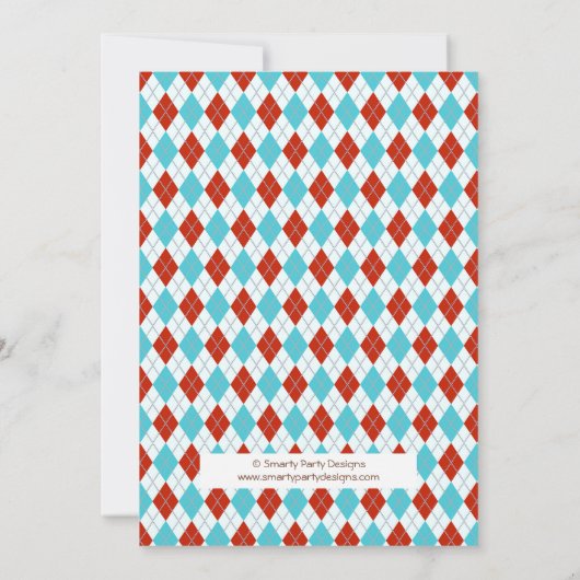 Sock Monkey Boy Baby shower Kaart (Achterkant)